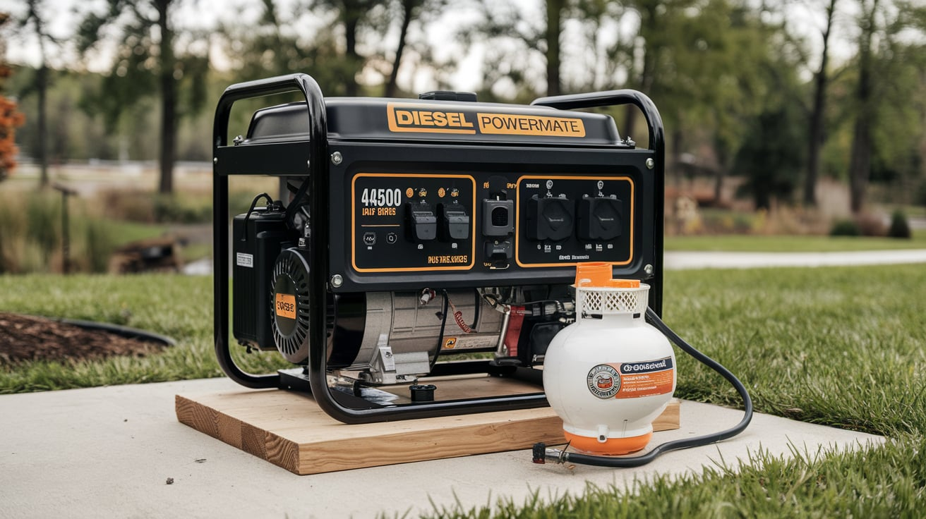 Diesel Powermate PM4500 4500 Watt Dual Fuel Compatible Portable Generator