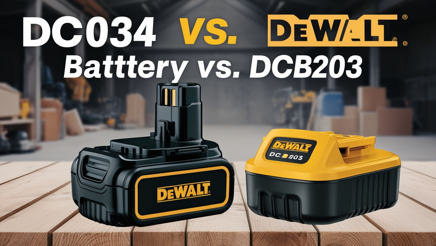 DCB034 Battery Versus DCB203