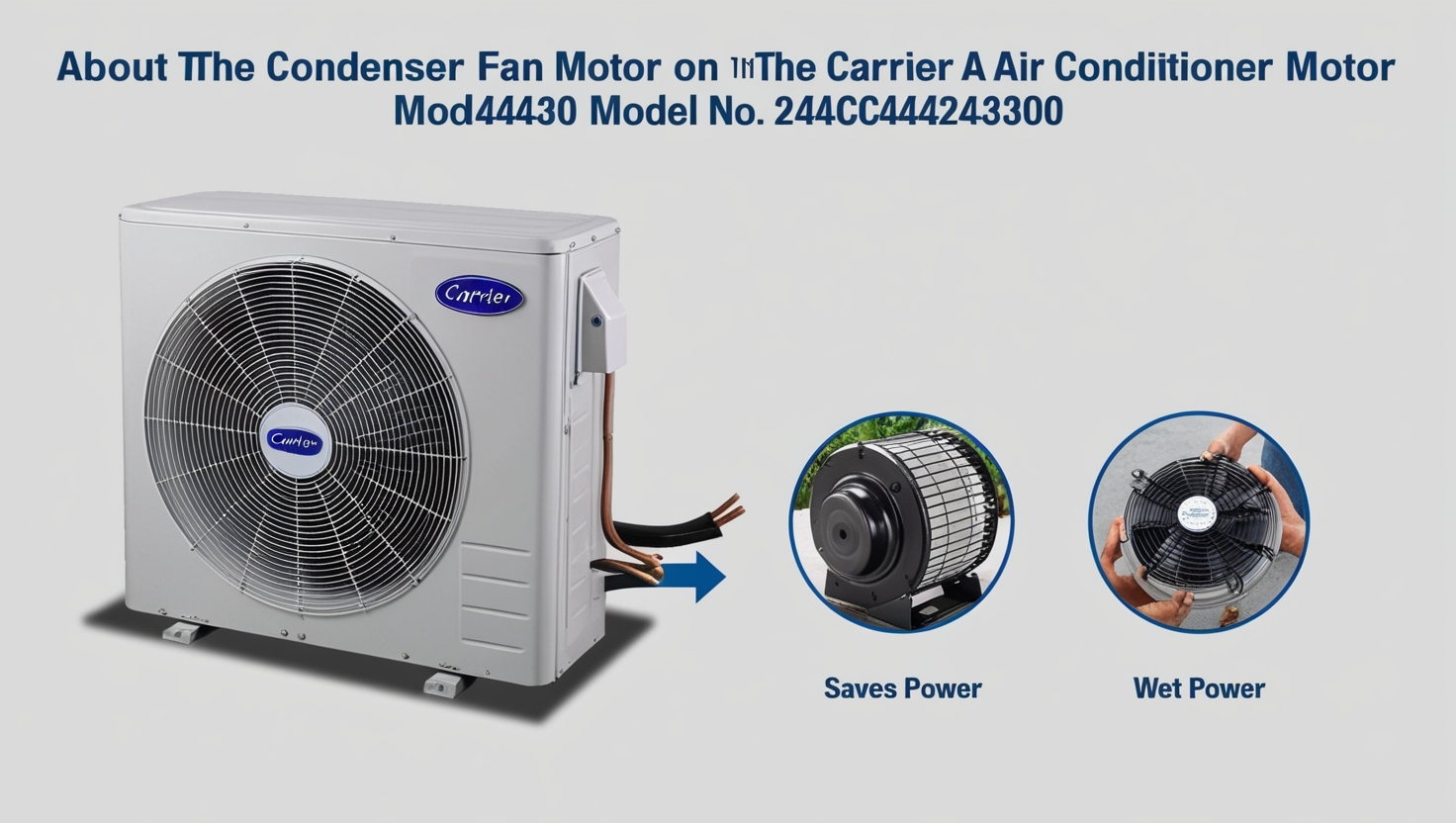 Condenser Fan Motor for Carrier Air Conditioner Model 24ACC442A300